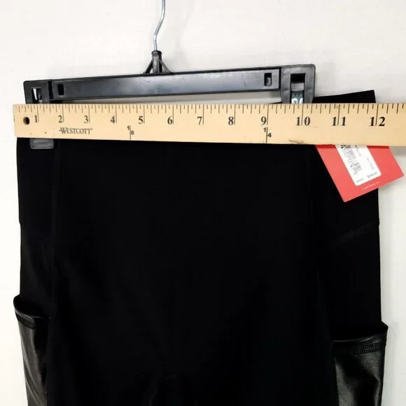 Spanx Every Wear Gloss Pockets Leggings Womens Size XS Very Black Tummy Control - Picture 10 of 16